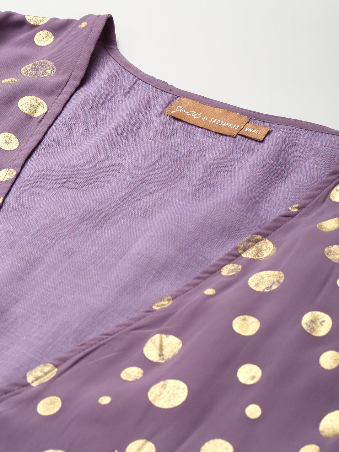 Women Purple Foil Print Crop Top With Sharara Pants