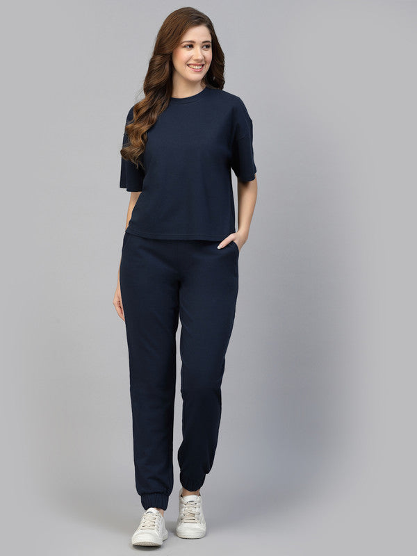 Odour Free Round Neck T-shirt With Joggers Co Ord Set For Women