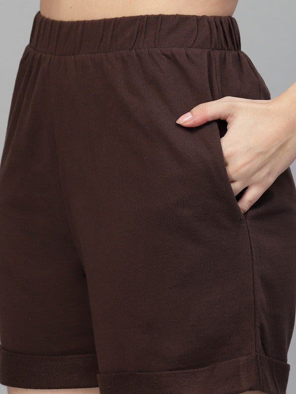 Odour Free Shorts With Round Neck T-shirt Co Ord Set For Women