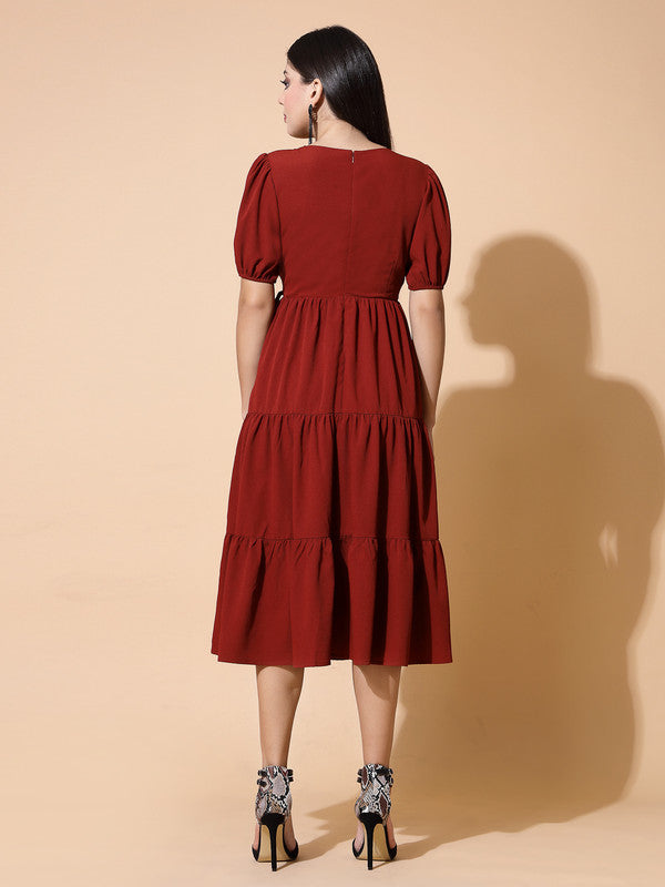 Odour Control V Neck Midi Dress For Women