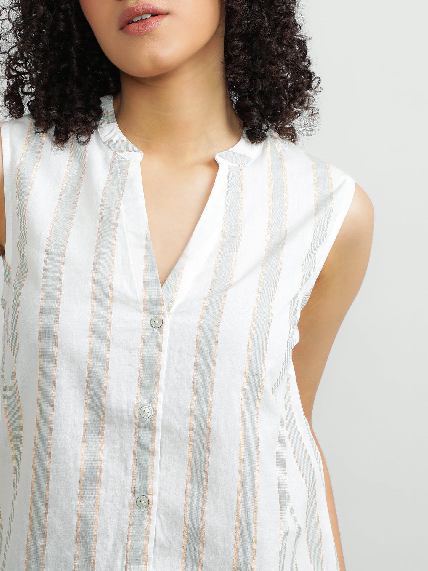 Women Cotton Cream Elegant Top