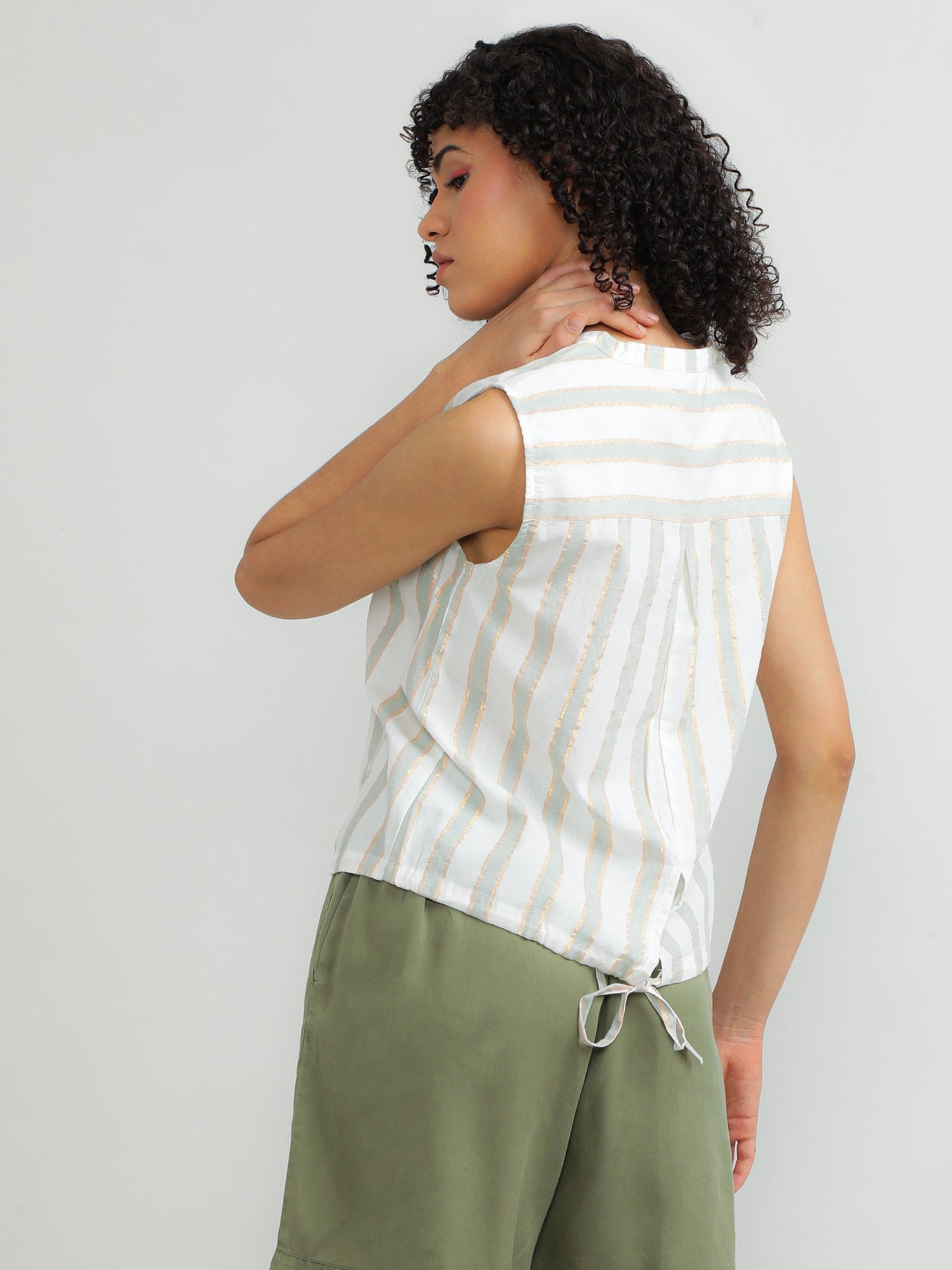 Women Cotton Cream Elegant Top