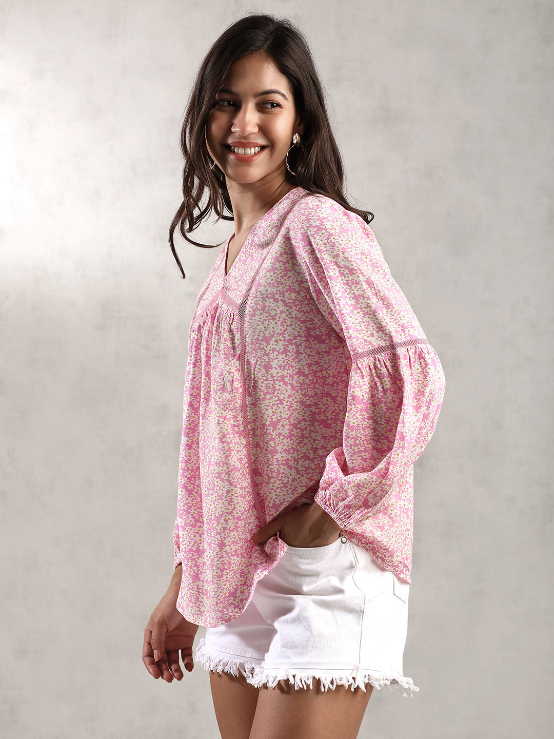 Women Pink Casual A-Line Top