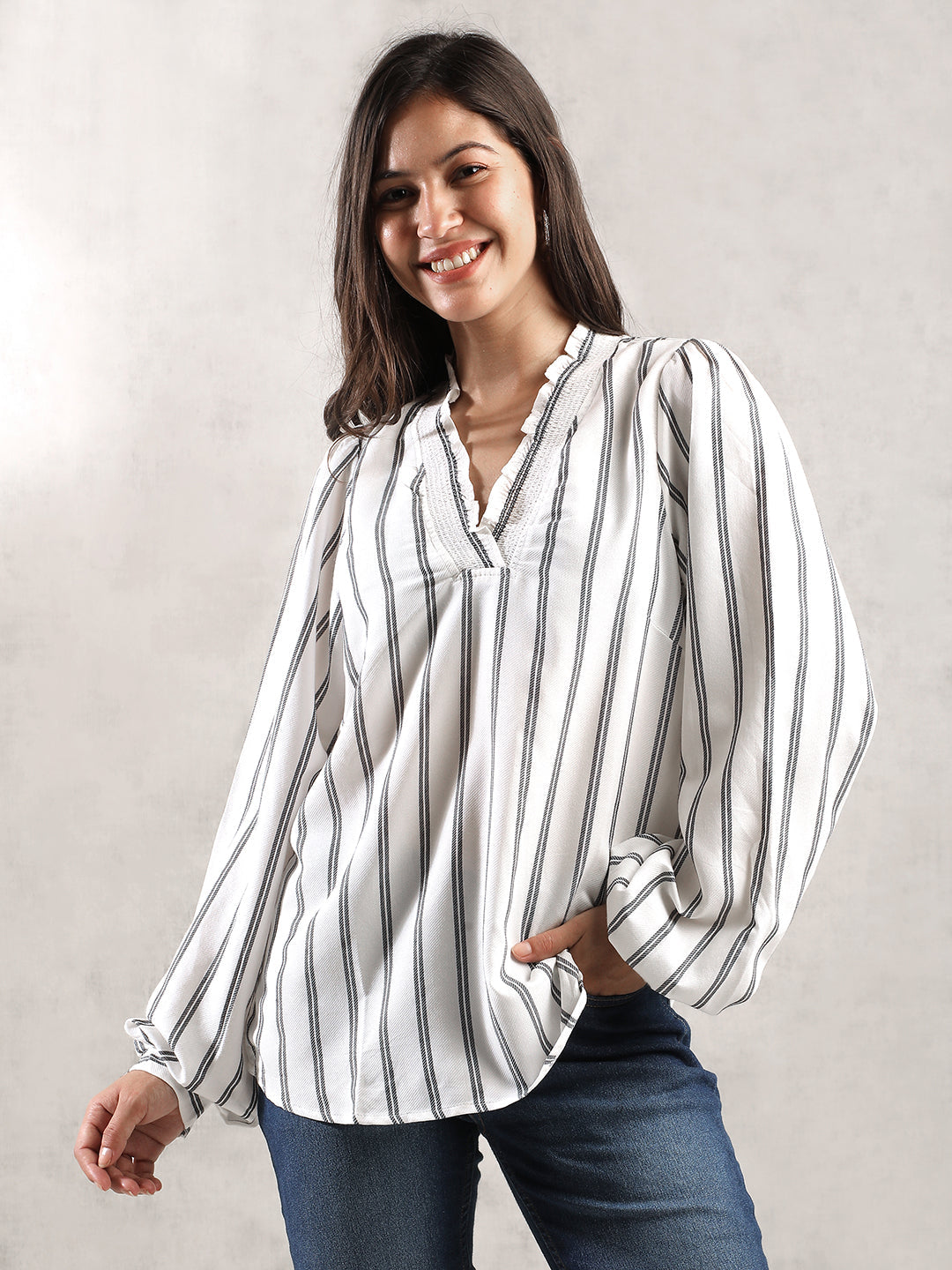 Women White Comfort Fit Top