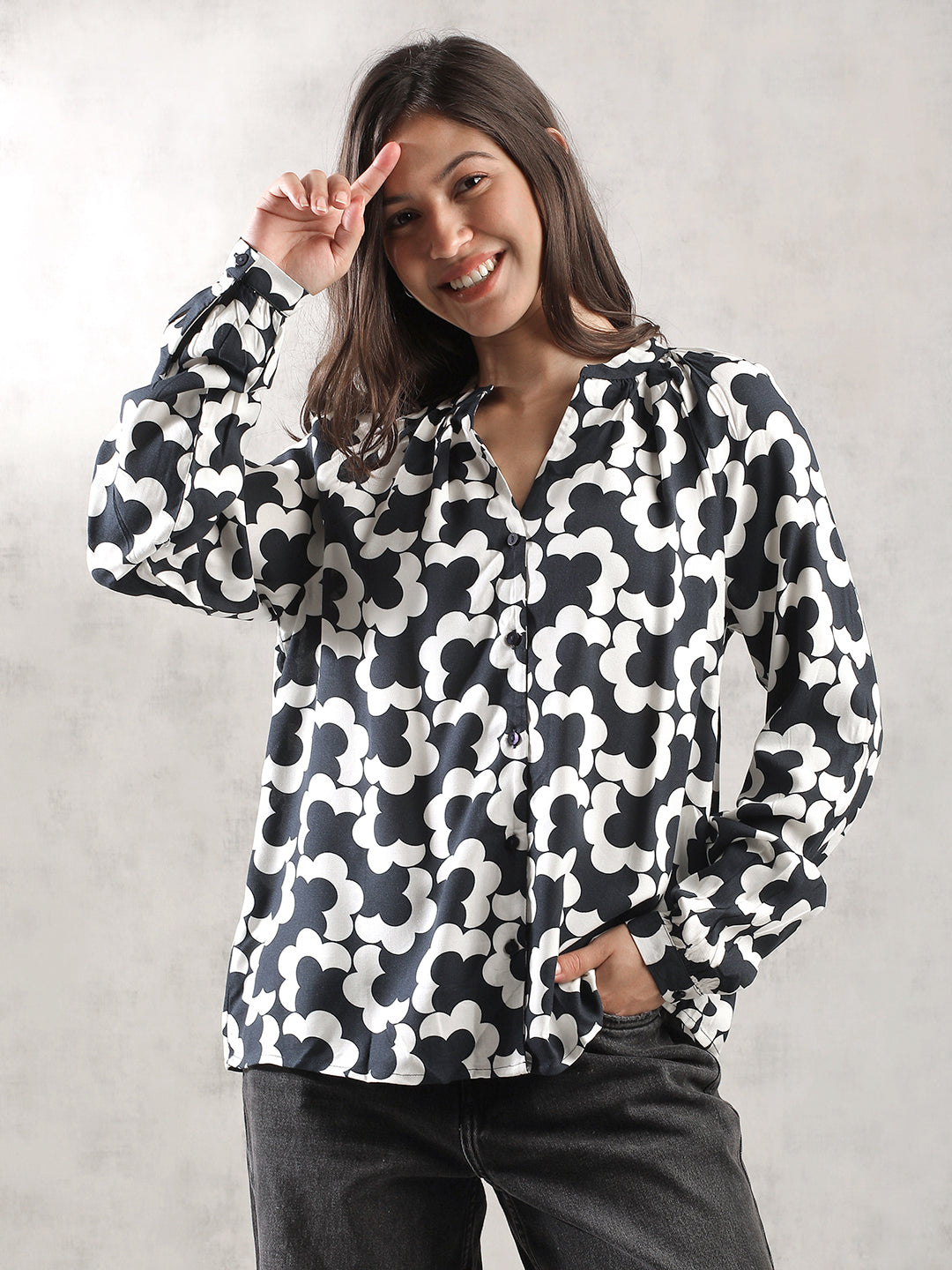 Women Navy Regular Fit Top