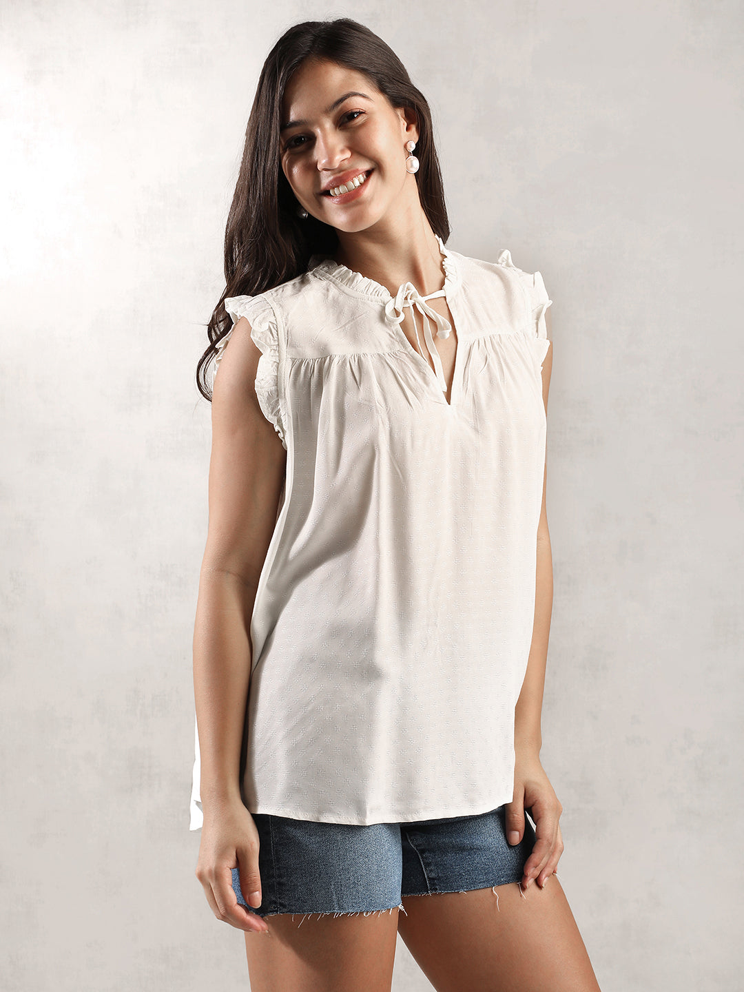 Women White Regular Fit Top