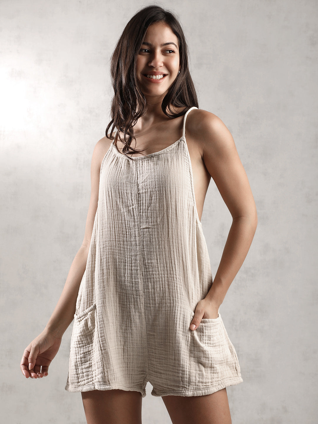 Women Double Cloth Boho Romper