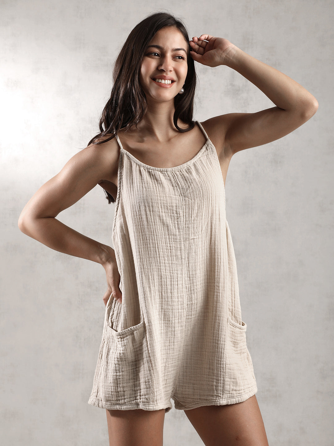 Women Double Cloth Boho Romper