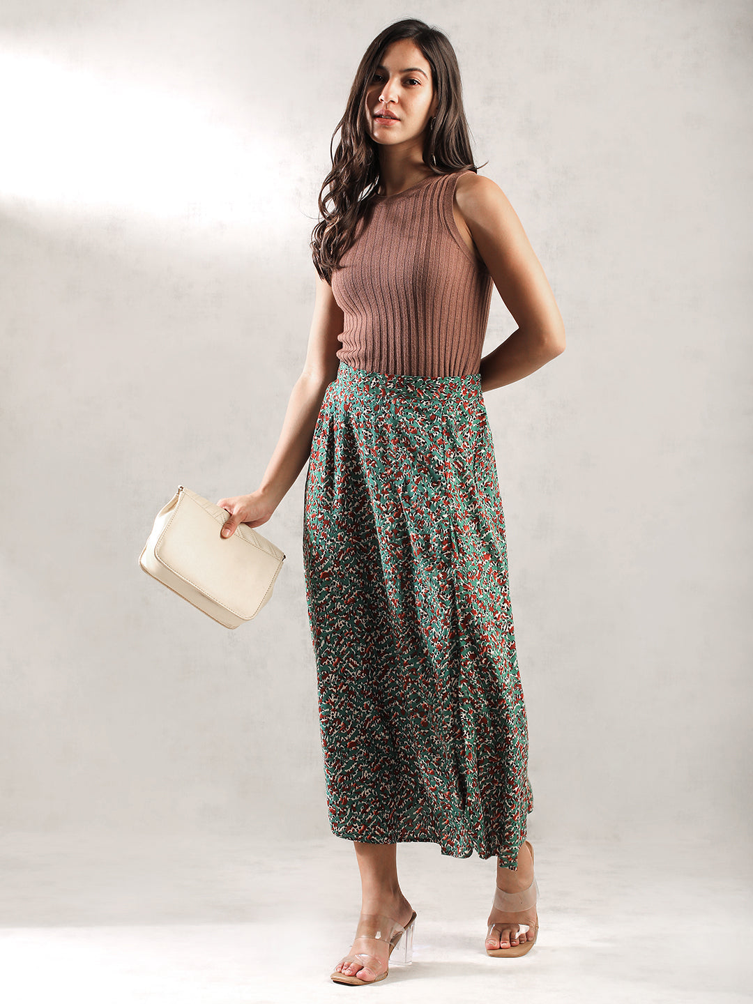 Women Green Regular Fit Skirt