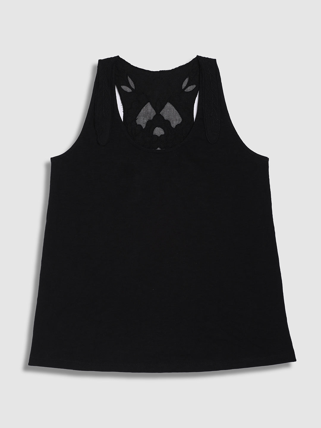 Women Black Comfort Fit Tank Top