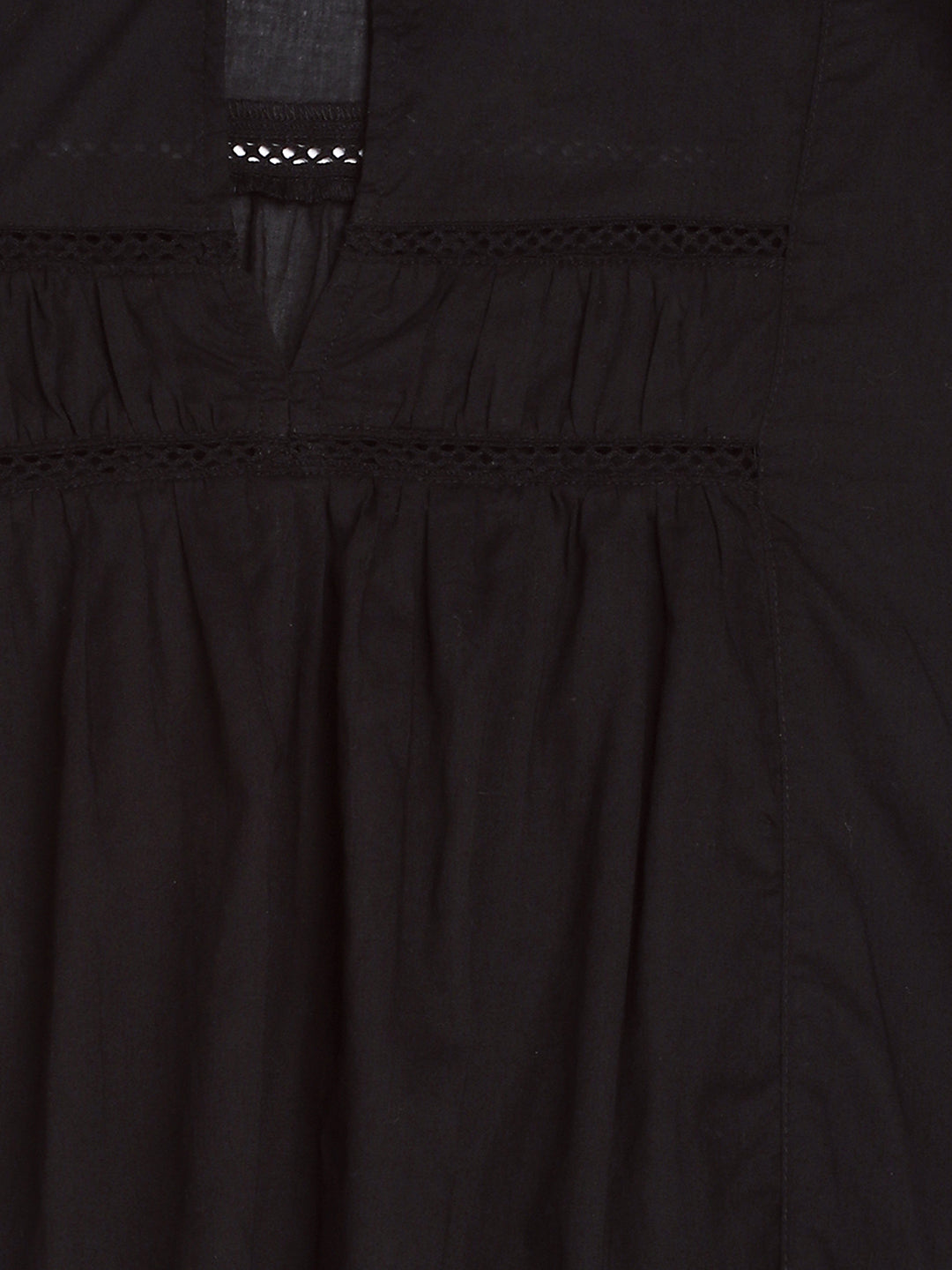 Women Black Mandarin Collar Top