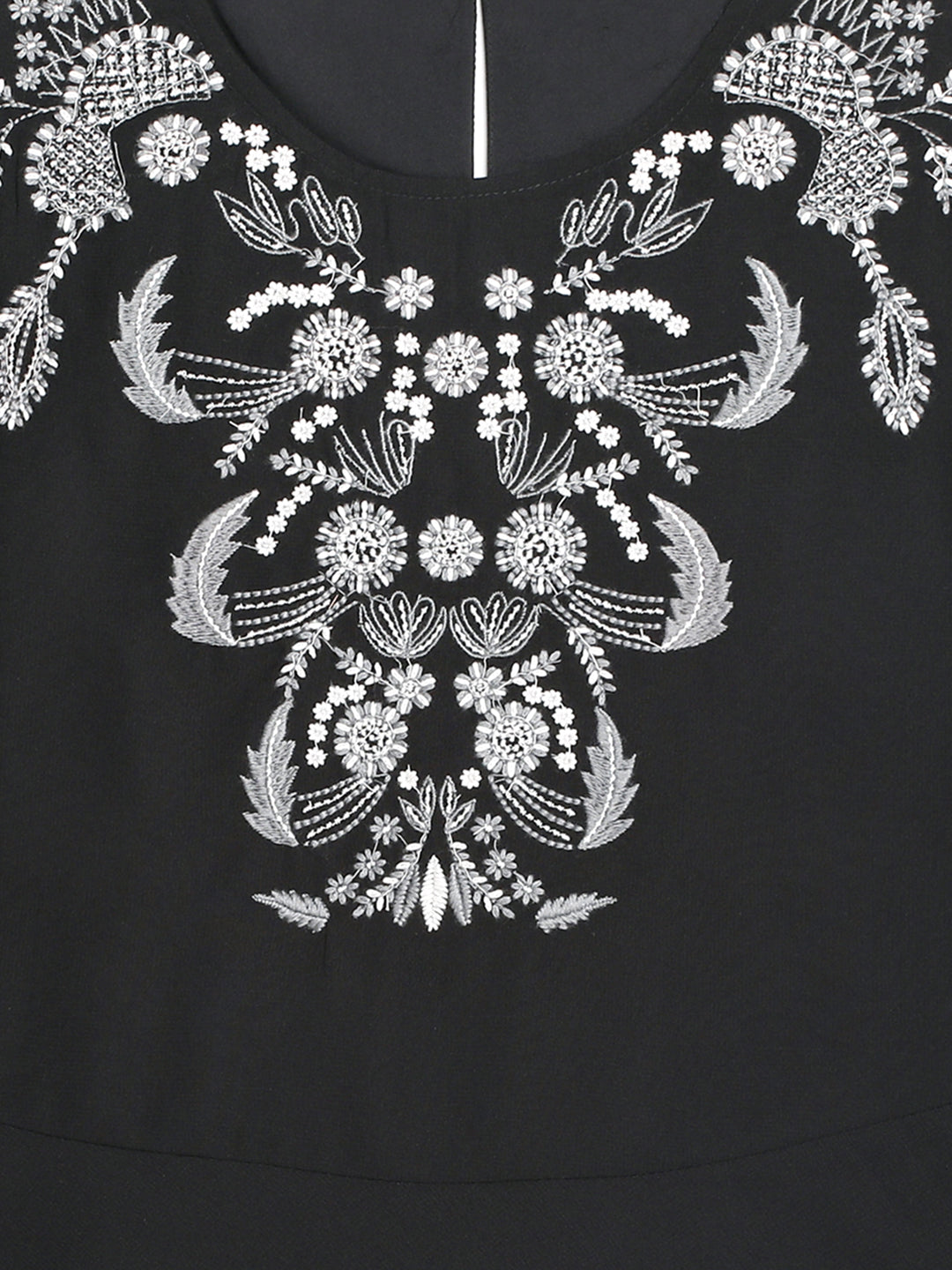 Women Black Embroidered Top