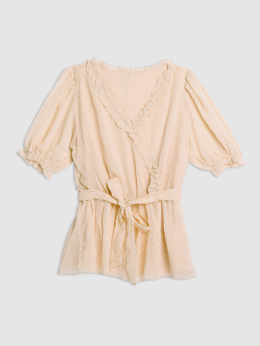 Women Peach Waist Belt Top