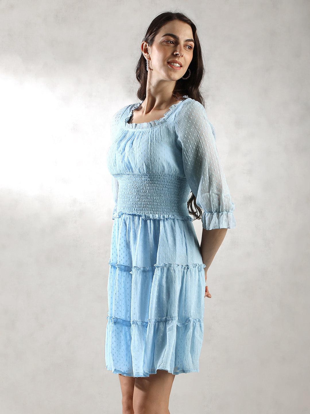 Women Blue Brunch Ready Dress