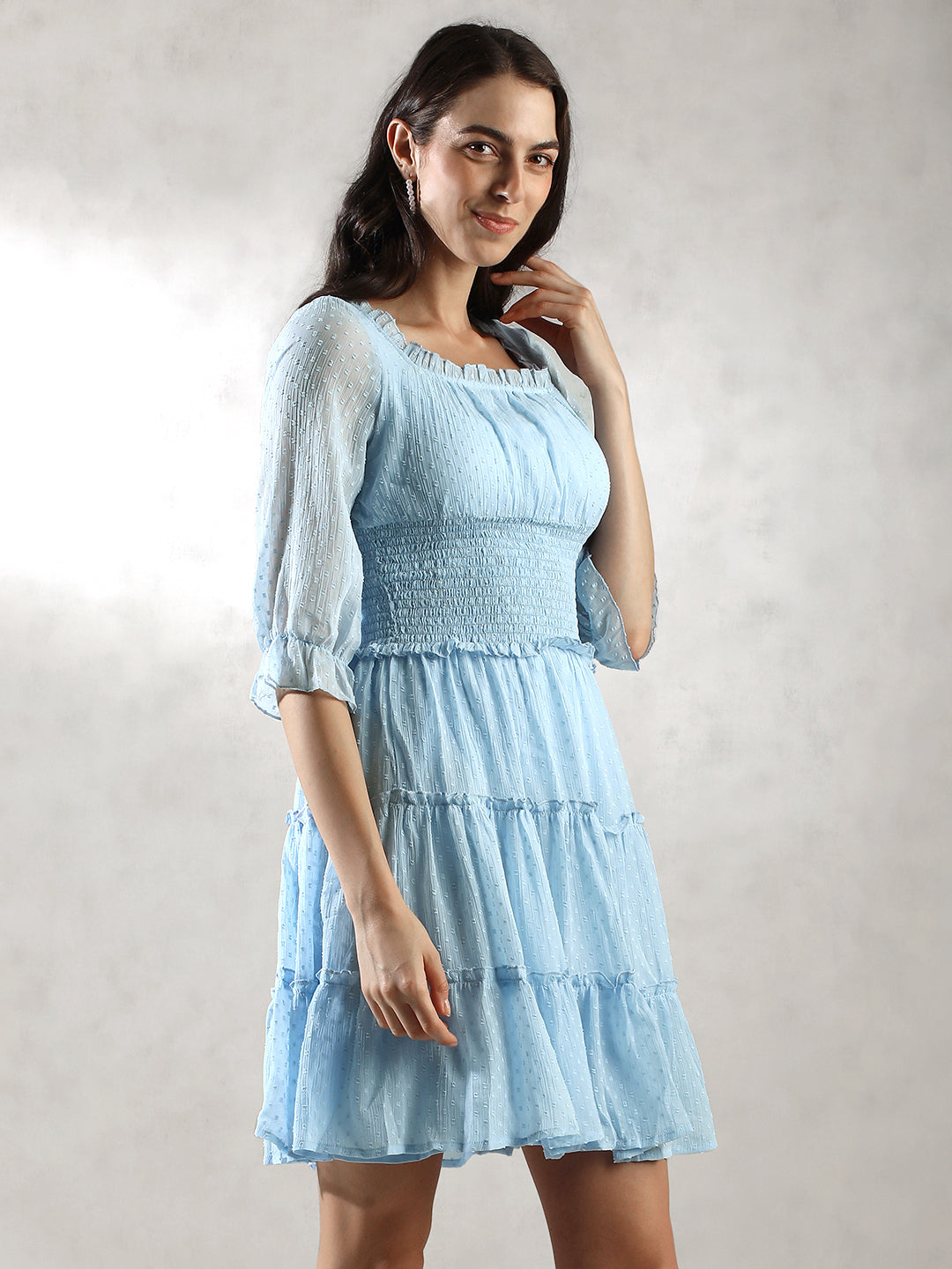 Women Blue Brunch Ready Dress