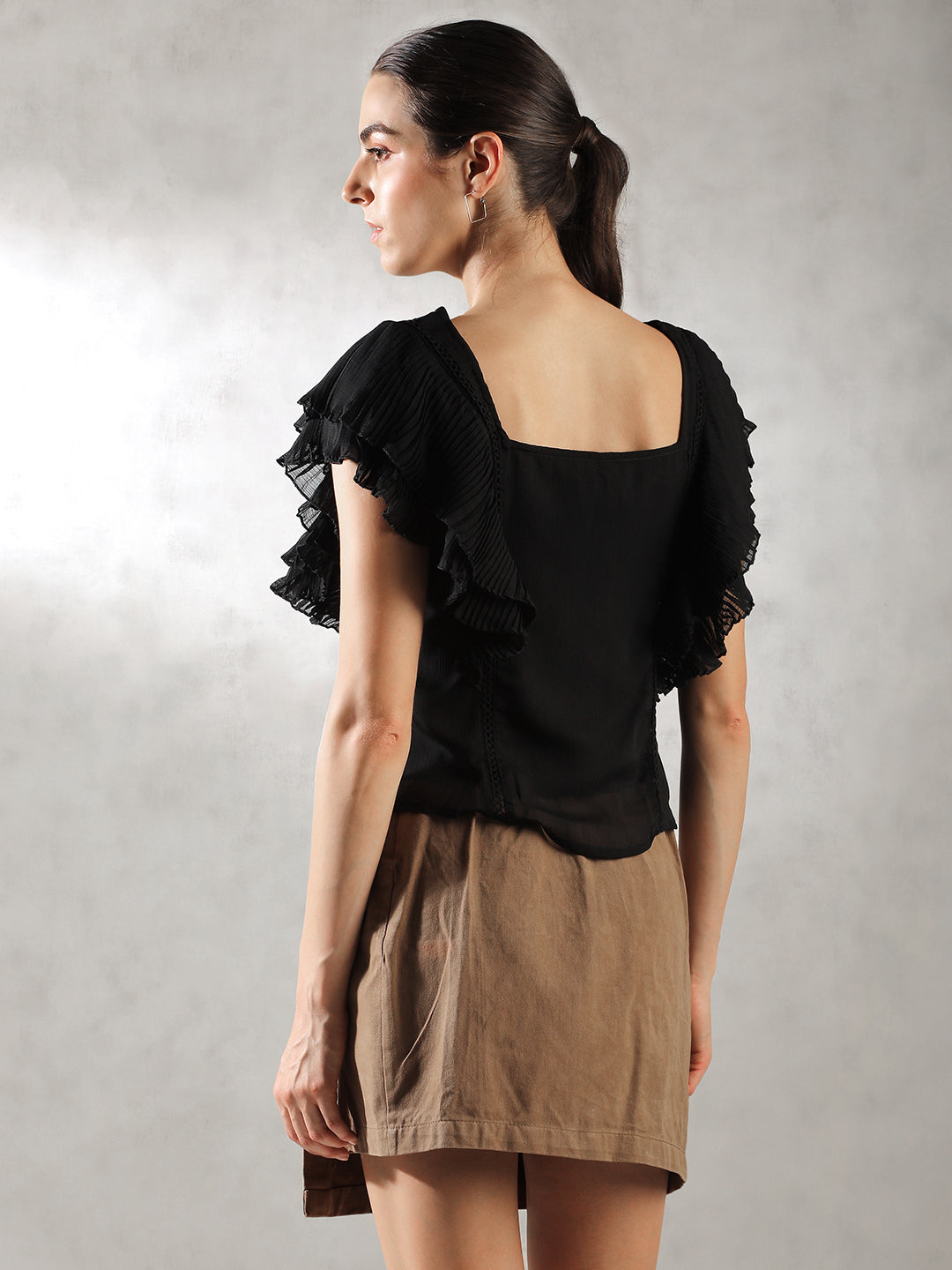 Women Black versatile OOTD Tops