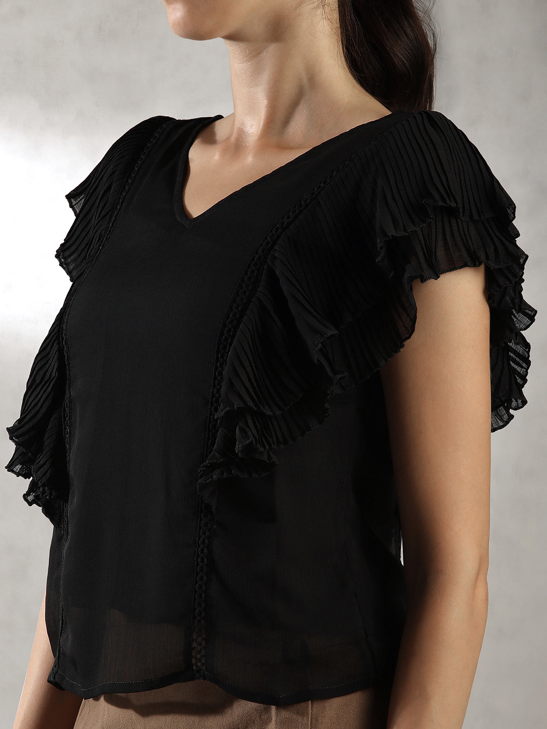 Women Black versatile OOTD Tops