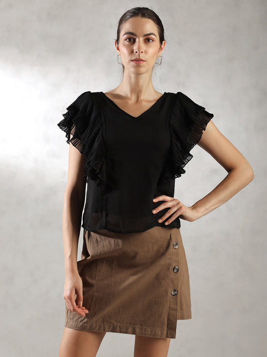 Women Black versatile OOTD Tops