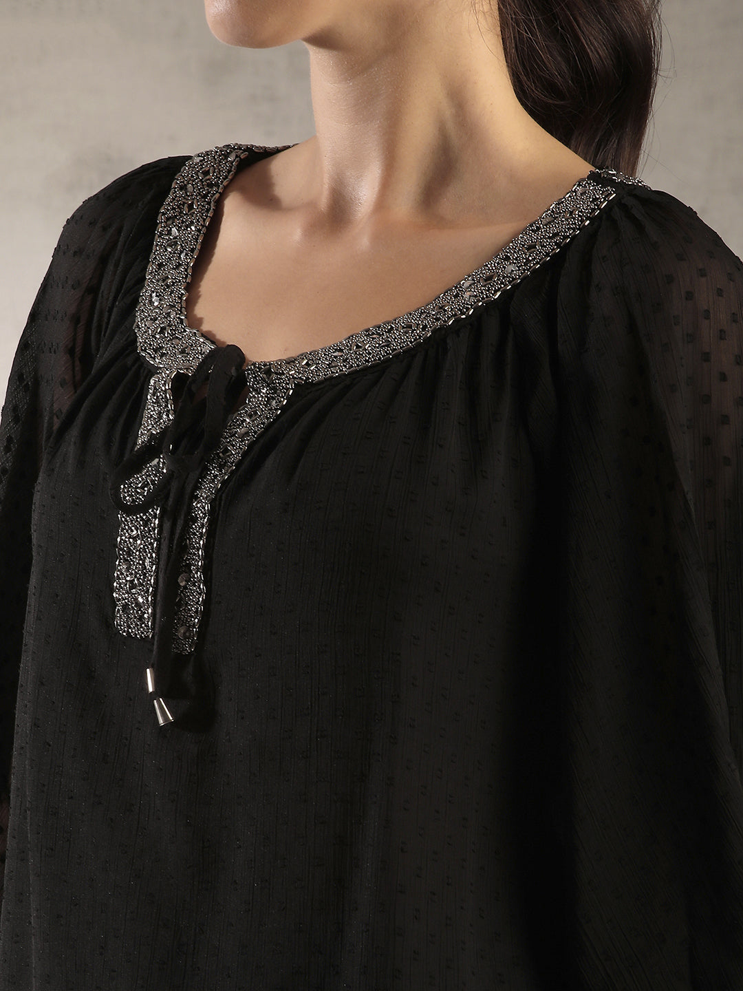 Women Black A-Line Top