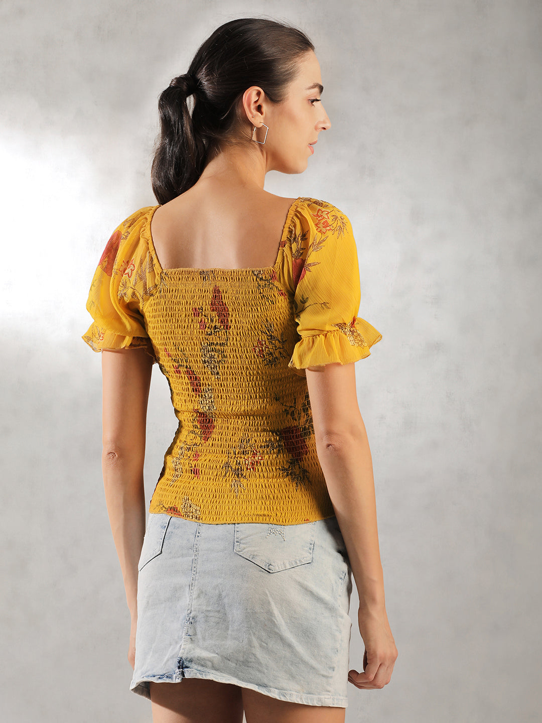 Women Yellow Fitted Top