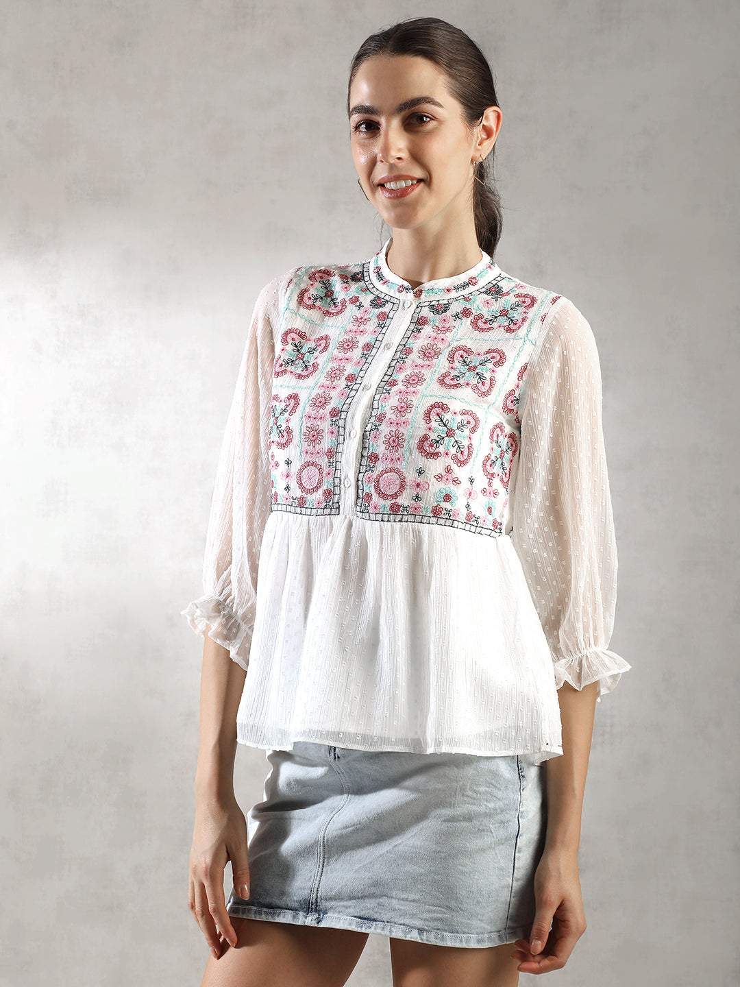 Women White Regular Fit Top