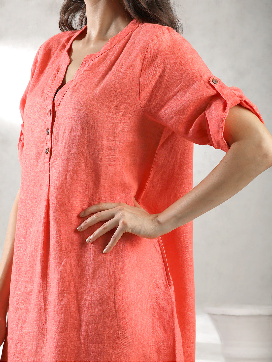 Women Orange Oversize Maxi Dress