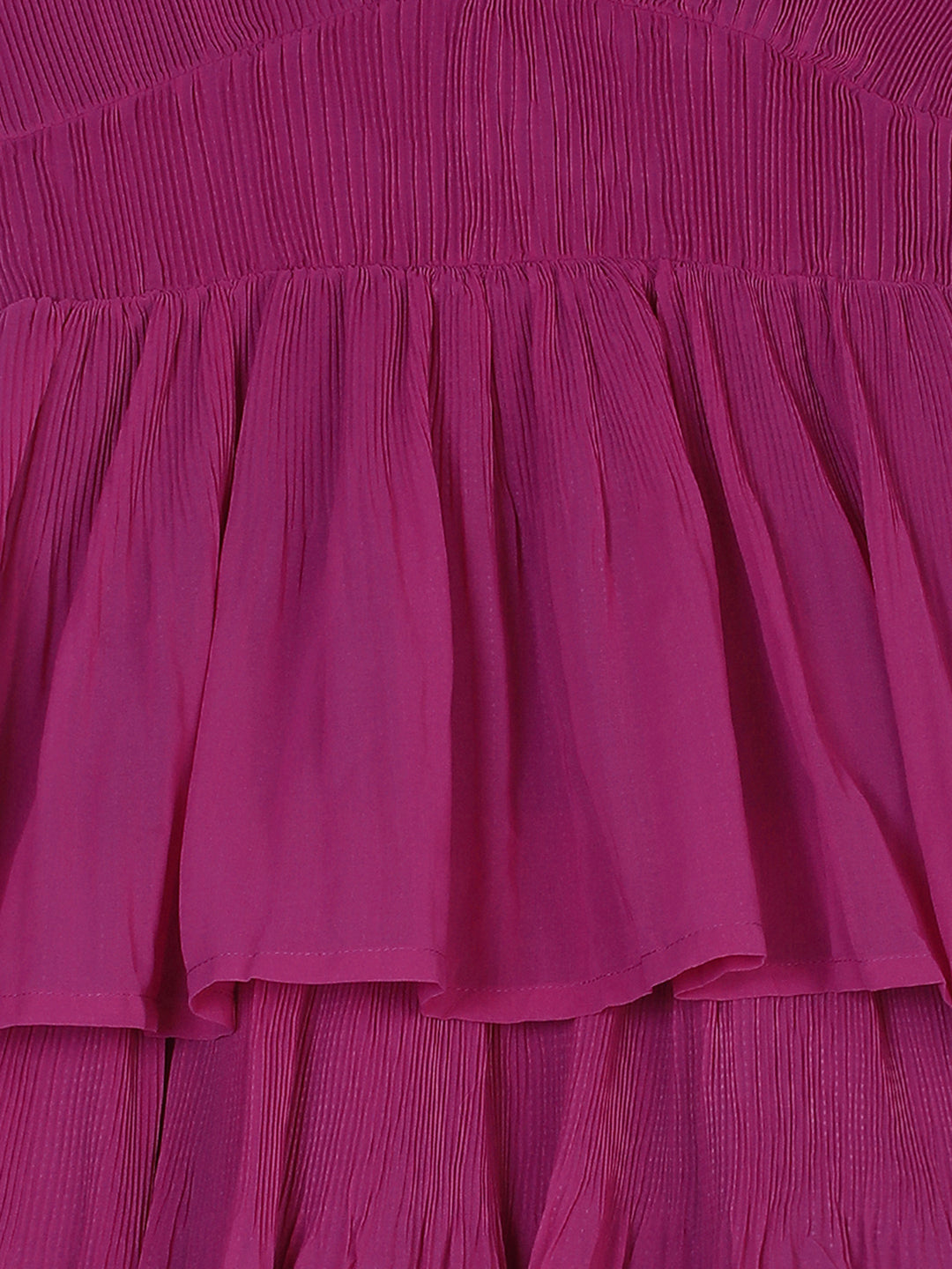 Women Purple Layered Knee Lenth Dress