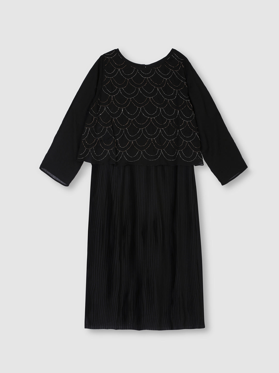 Women Black Sequinned Midi Dress