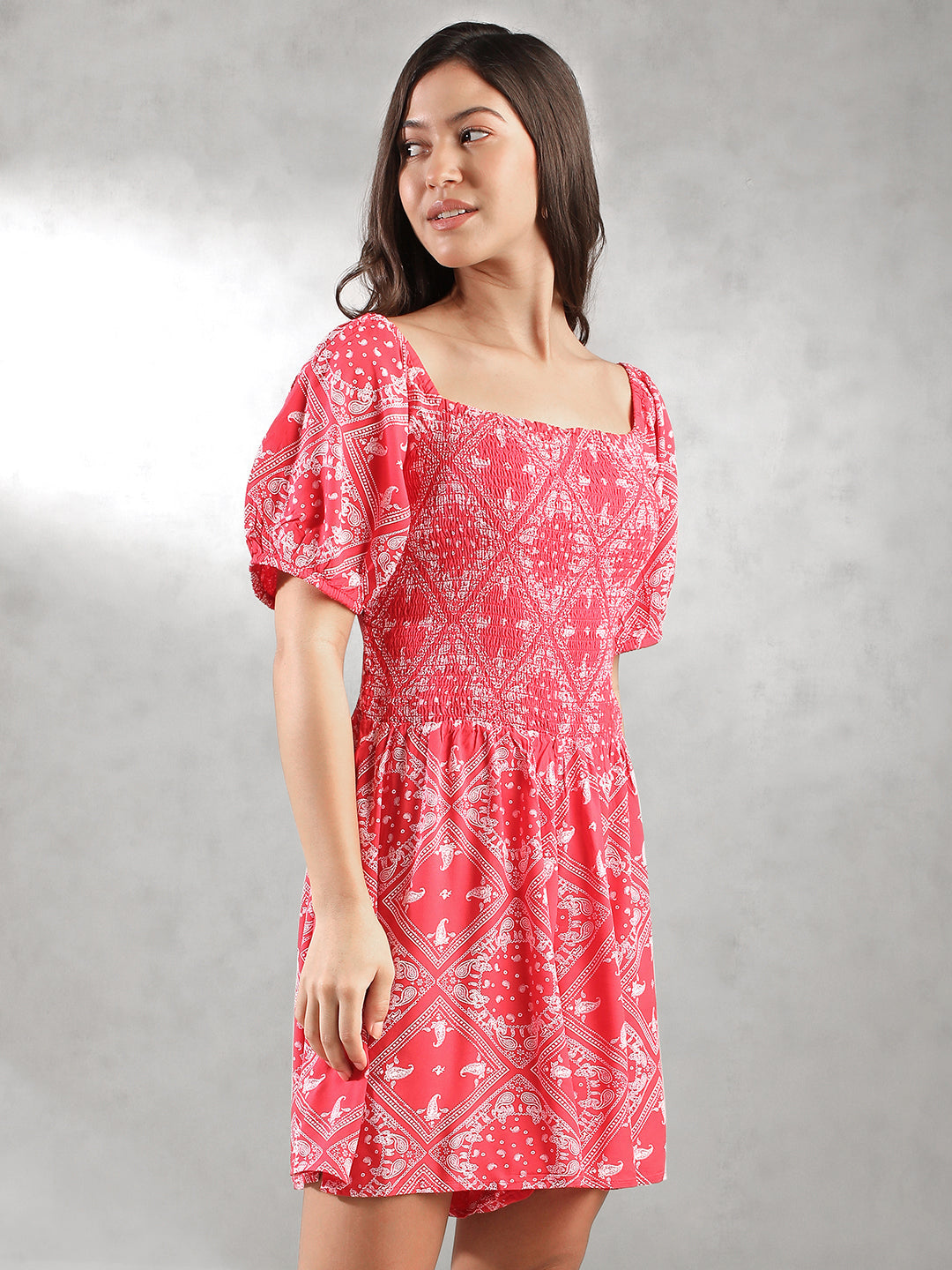 Women Printed Romper with Pockets