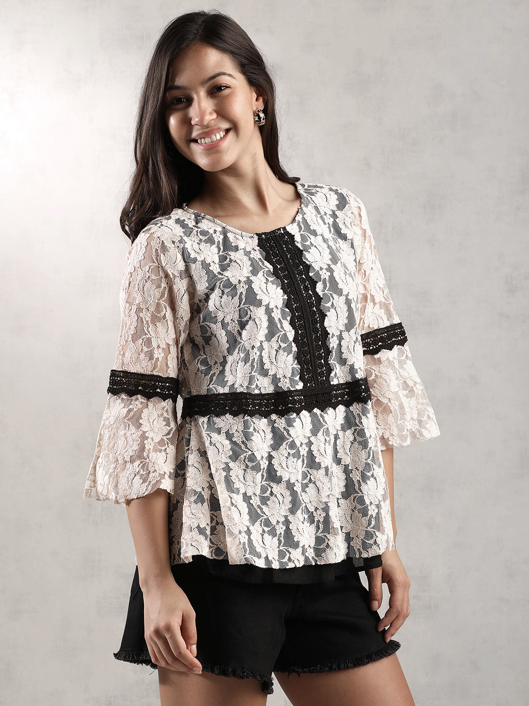 Women Peach Empire Line Top