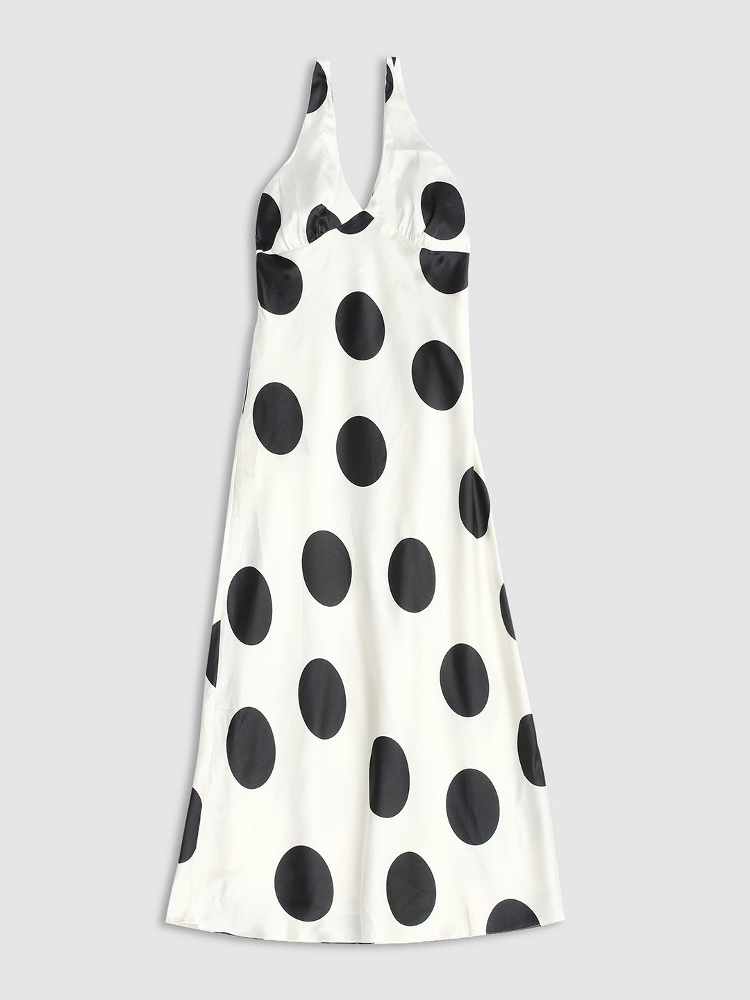 Women Cream Polka Dot Maxi Dress