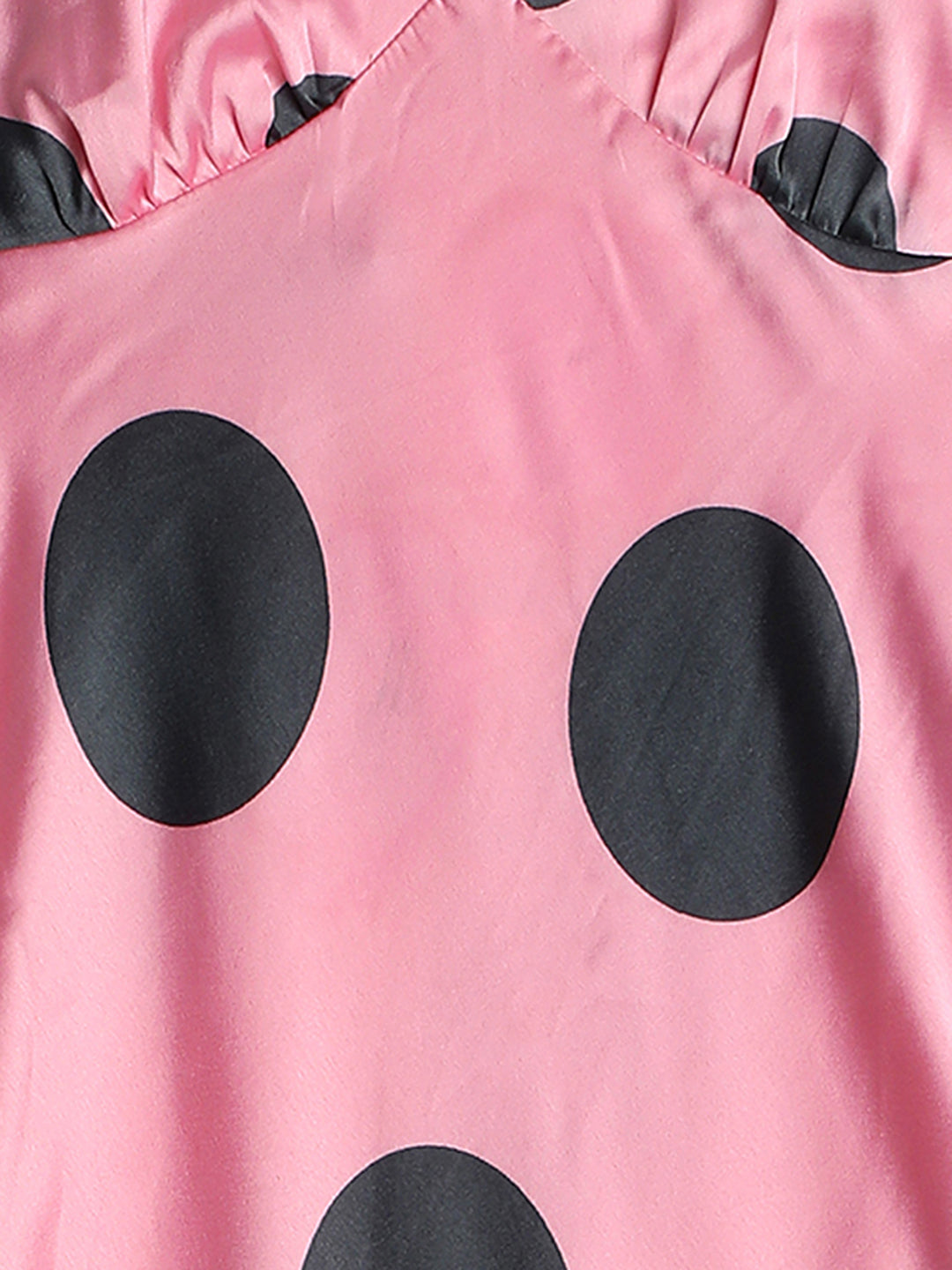 Women Pink Polka Dot Maxi Dress