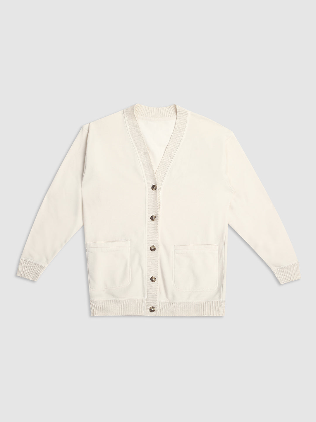 Women Off-White Oversize Cardigan
