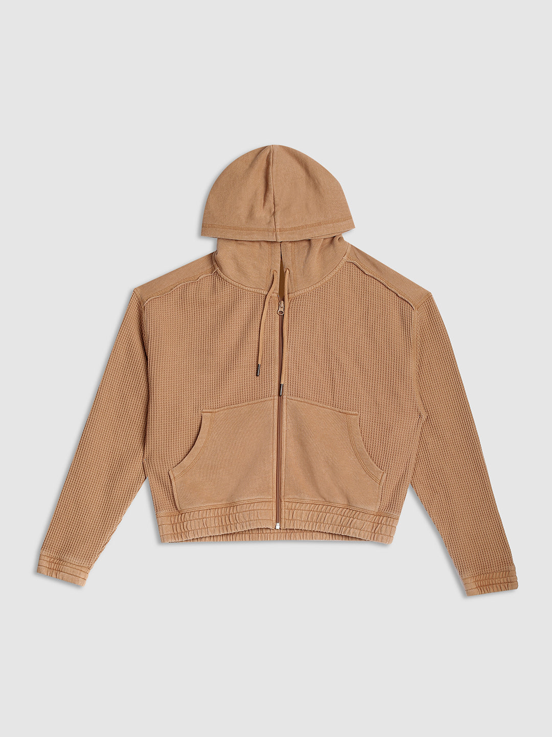Women Brown Waffle Textured Jacket