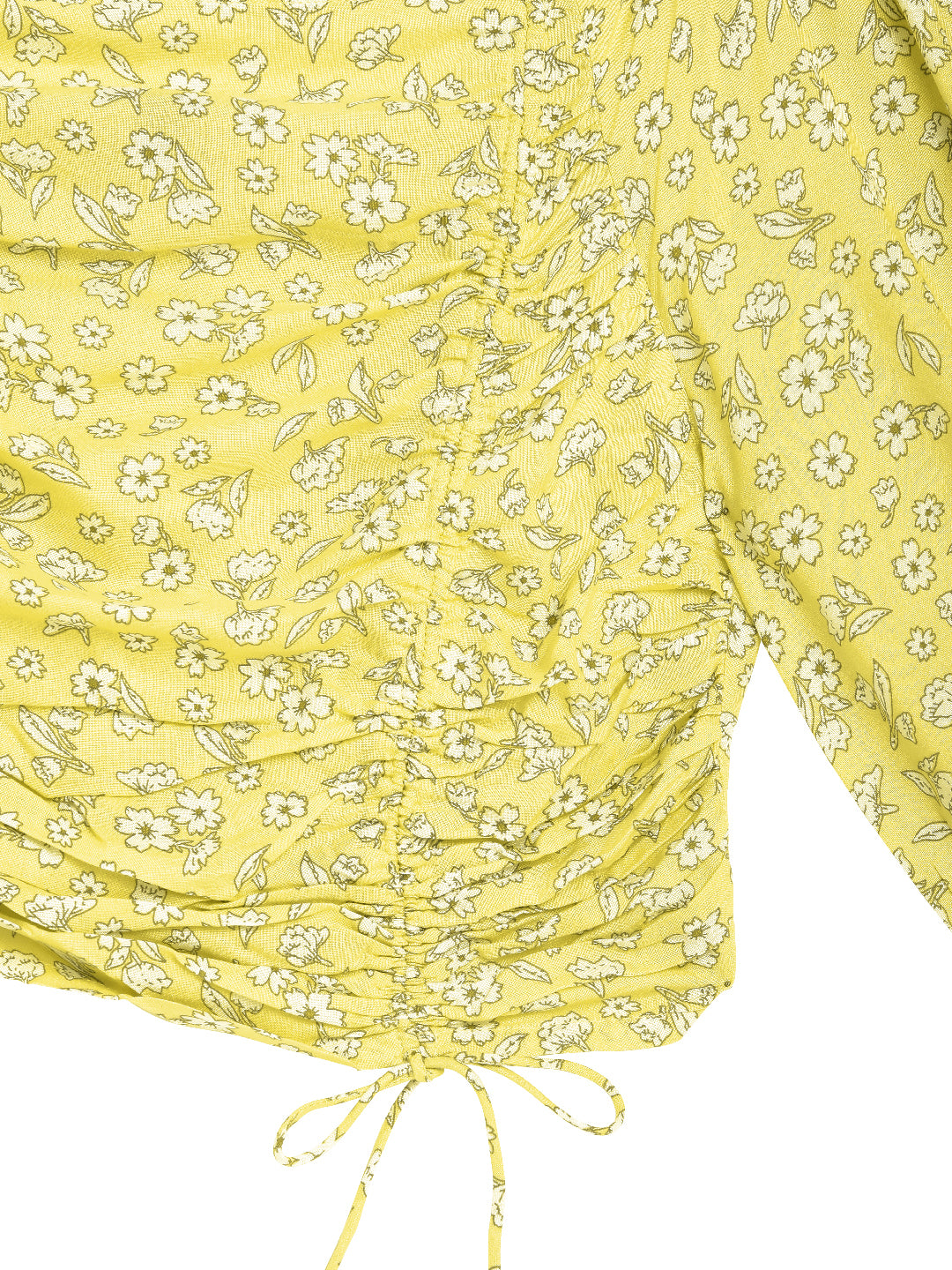 Women Yellow Fitted Crop Top